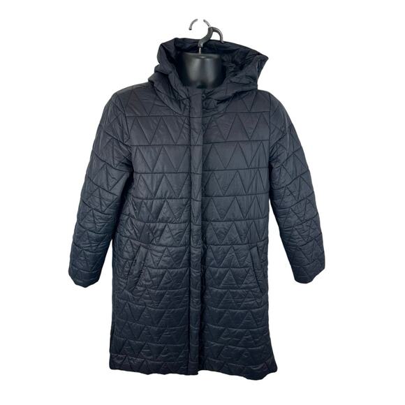 Eileen Fisher Quilted Parka Jacket Black Size Medium Petite Midweight Fall - Picture 1 of 10